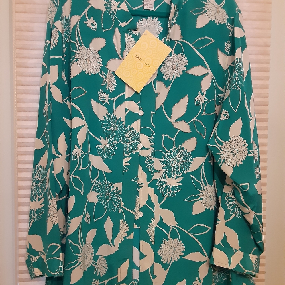 YI LIN 100% silk blouse, brand new, size 3x